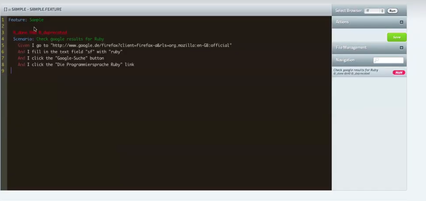 WatirCukeFM Dashboard Screenshot